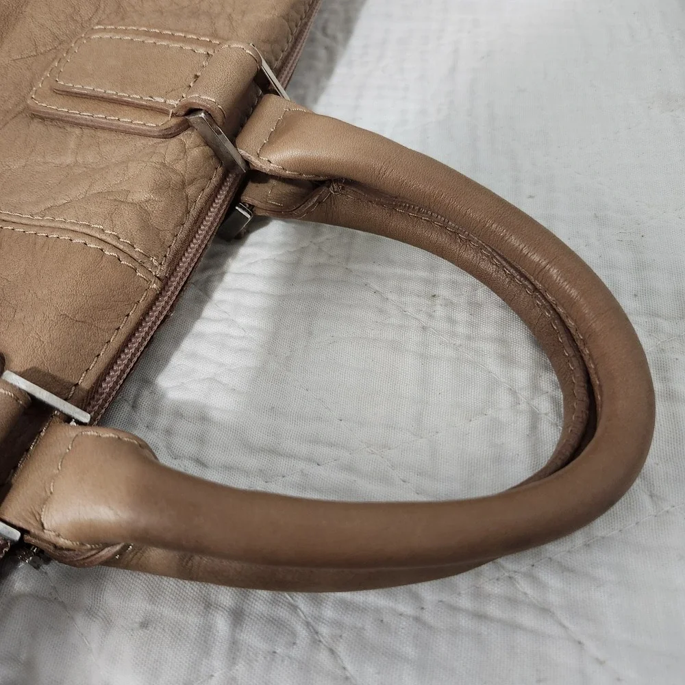 Maurizio Taiuti Brown Leather Convertible Foldover Messenger Bag Made In Italy‎